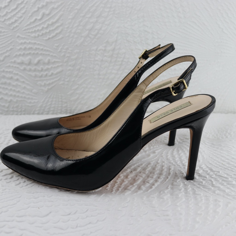 Cole Haan Slingback Closed Toe Pump Heel Patent 8